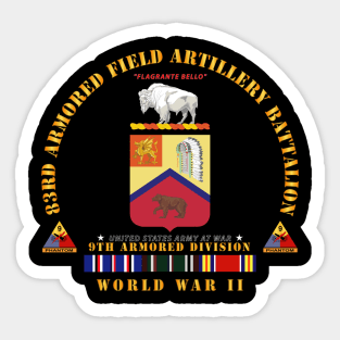 Army - 83rd Armored FA Bn - COA - WWII - EU SVC Sticker